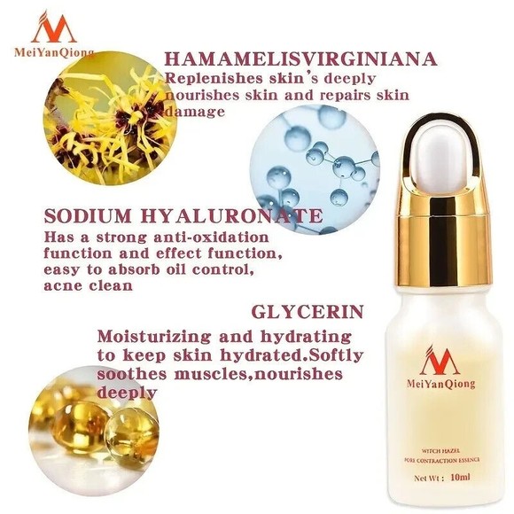 Meiyanqiong Witch Hazel Pore Essential Serum .34fl.oz. Shrink Clean Lighten Skin - Picture 4 of 5